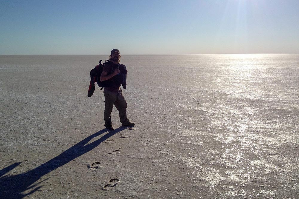 Brad Baker at Lake Eyre